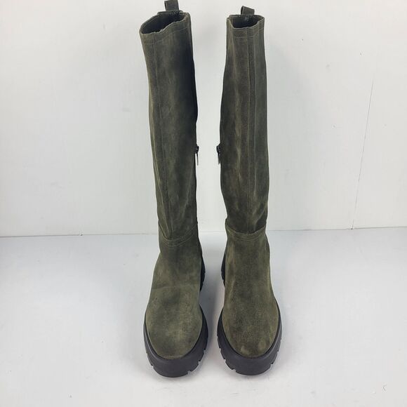 Vince Camuto Nettrio Green Suede Lug Sole Tall Boot Size 9M - Picture 11 of 16